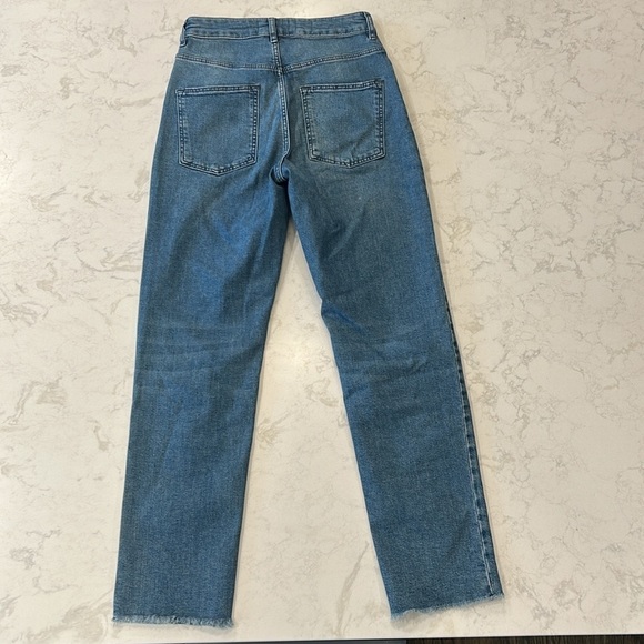 Ted Baker Morgani Straight Leg Blue Denim Jeans Raw Hem - Picture 4 of 15